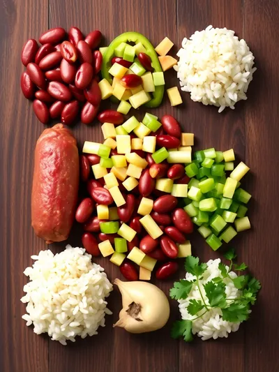 Louisiana Red Beans and Rice – Classic Comfort - ingredients preparation