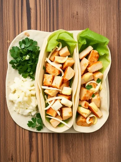 Low Carb Cheesy Garlic Chicken Wraps - ingredients preparation