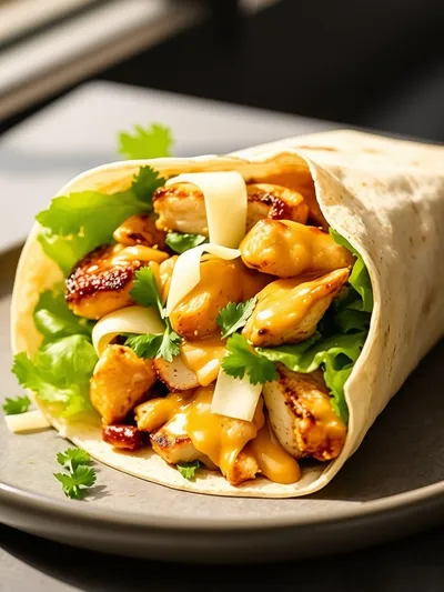 Low Carb Cheesy Garlic Chicken Wraps - ready to serve