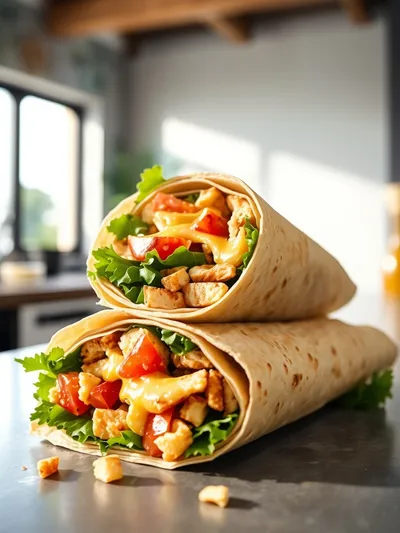 Low Carb Cheesy Garlic Chicken Wraps
