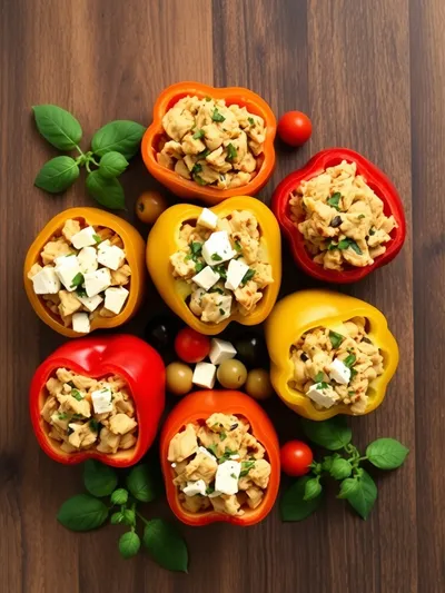 Mediterranean Chicken Stuffed Bell Peppers - ingredients preparation
