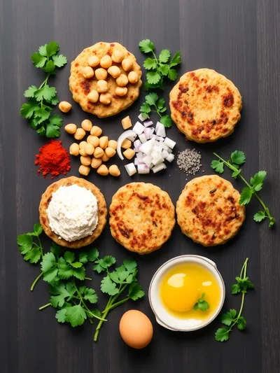 Mediterranean Chickpea Fritters - ingredients preparation