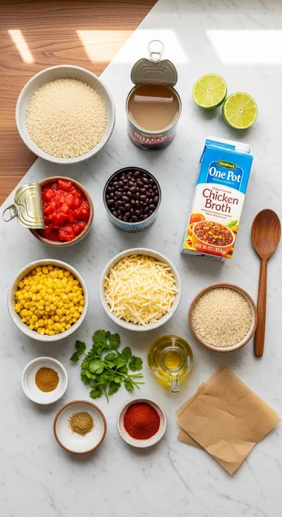 Easy One Pot Mexican Rice Casserole - cooking process