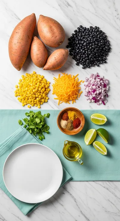 Mexican Stuffed Sweet Potatoes - cooking process