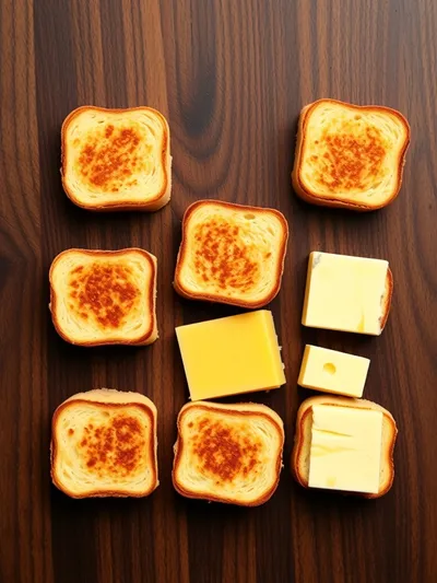 Mini Grilled Cheese Bites – Quick & Easy Snack - ingredients preparation
