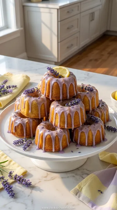 Mini Lemon Cakes With Lavender Glaze