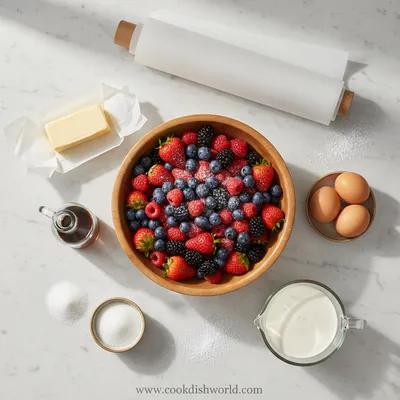 Mixed Berry Cream Pastries – Light & Flaky Dessert - cooking process