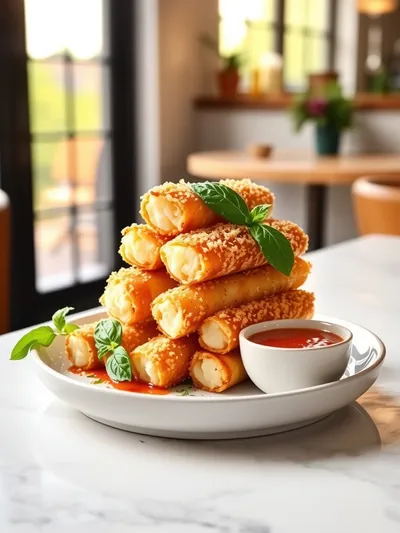 Easy Homemade Mozzarella Sticks - ready to serve