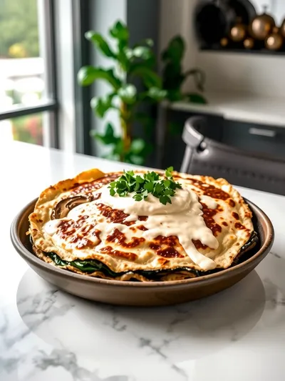 Mushroom Spinach Quesadilla - ready to serve