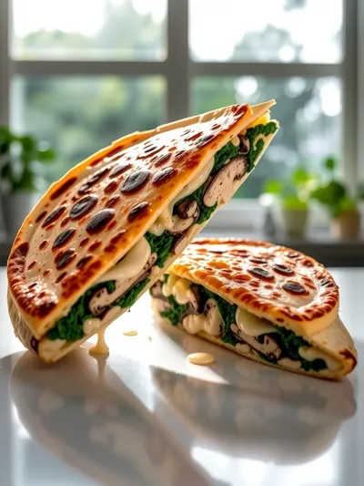 Mushroom Spinach Quesadilla