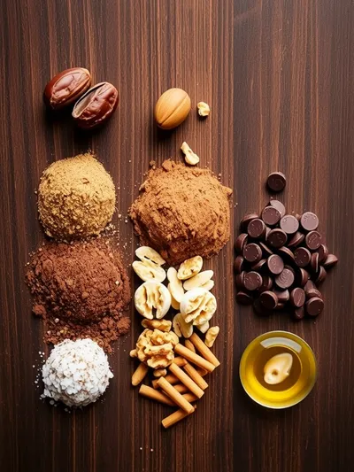 No-Bake Brownie Bites Recipe - ingredients preparation