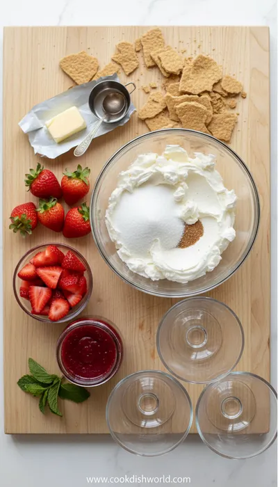 No-Bake Strawberry Cheesecake Parfait - cooking process
