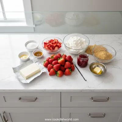 No Bake Strawberry Cream Cheese Pie - cooking process