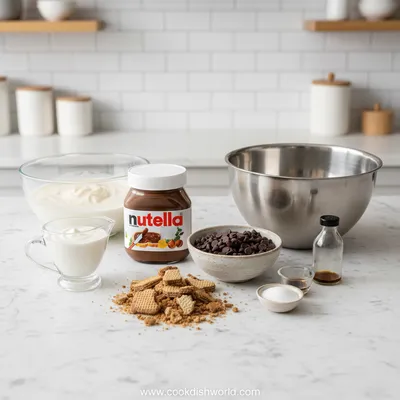 Nutella Crunch Ice Cream Cake - cooking process