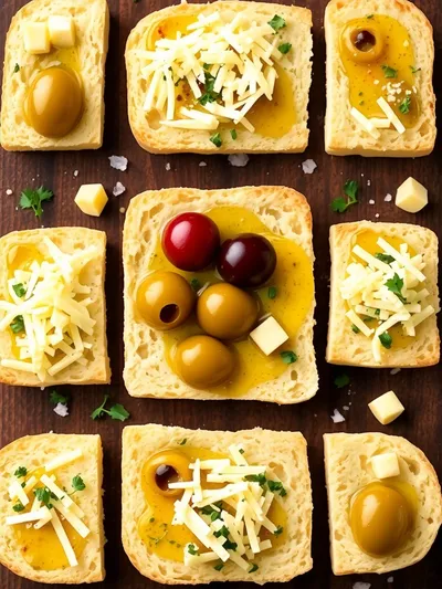 Easy Olive Cheese Bread Appetizer - ingredients preparation