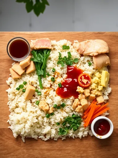 One-Pan Bold Honey BBQ Chicken Rice - ingredients preparation