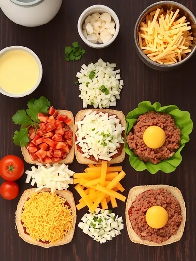 One-Pan Cheeseburger Pie Dinner - ingredients preparation