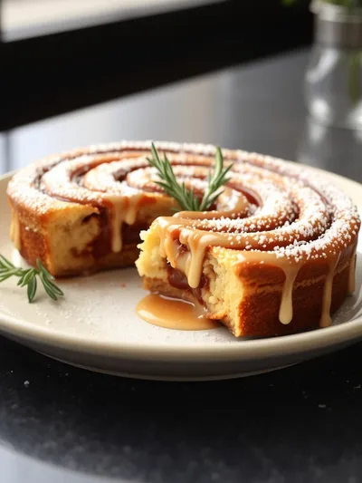 Ooey Gooey Cinnamon Roll Cake - cooking process