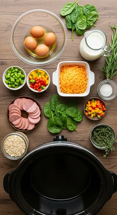 Overnight Slow Cooker Breakfast Casserole - cooking process