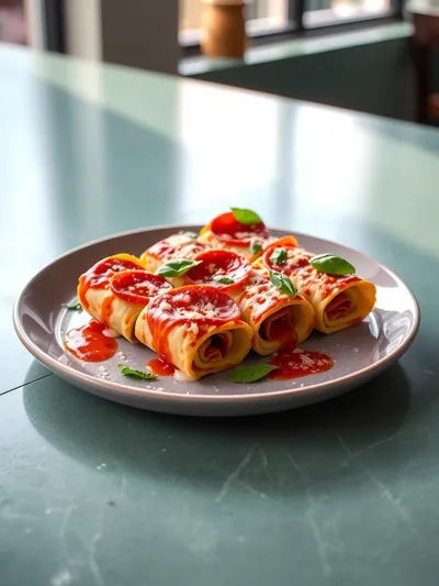 Easy Pepperoni Pizza Roll-Ups - cooking process