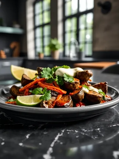 Portobello Vegan Fajitas Recipe - cooking process