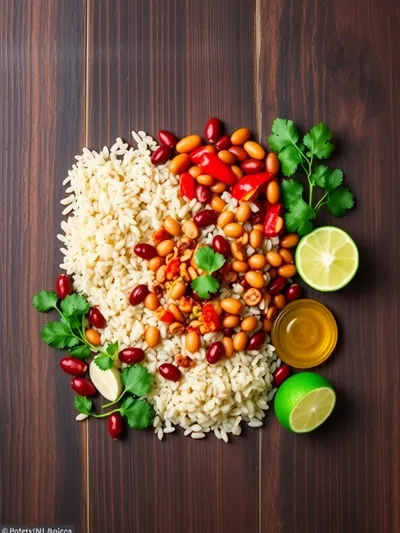 Mom's Authentic Puerto Rican Rice and Beans - ingredients preparation