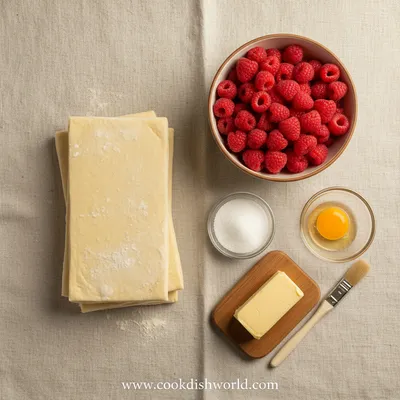 Easy Raspberry Danish with Puff Pastry - cooking process