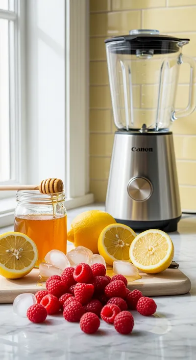 Raspberry Lemonade Smoothie - cooking process