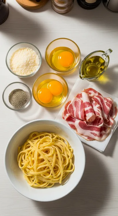 Ravioli Carbonara – Creamy Olive Garden Style - ingredients preparation