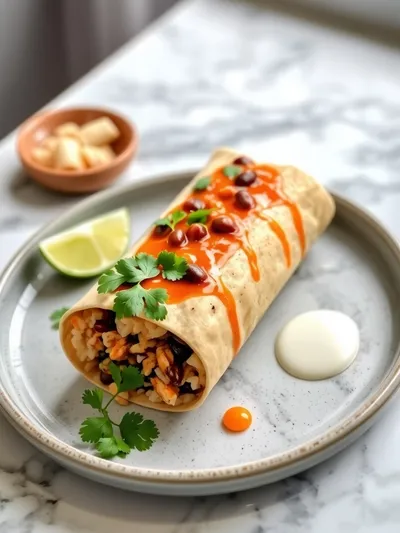 Instant Pot Rice and Bean Burrito - ready to serve