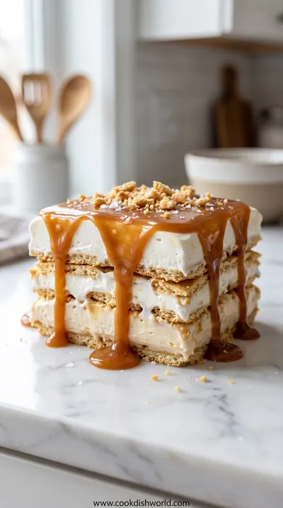 Ritz Cracker Salted Caramel Icebox Cake