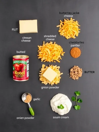 Rotel Dip – Quick & Easy Cheese Dip - ingredients preparation