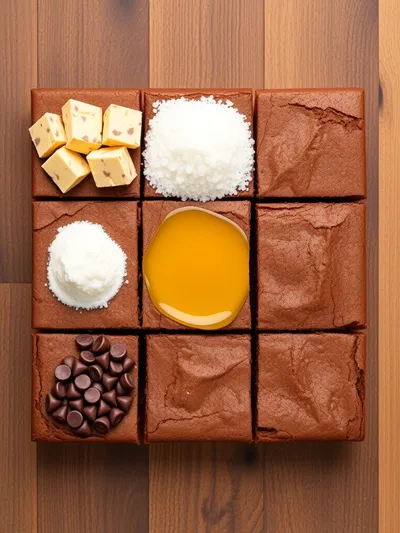 Samoa Box Mix Brownies - ingredients preparation