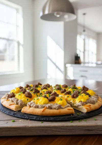 Sausage Gravy Breakfast Pizza