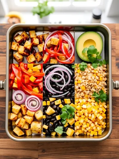 Sheet Pan Breakfast Burrito Bowl - ingredients preparation
