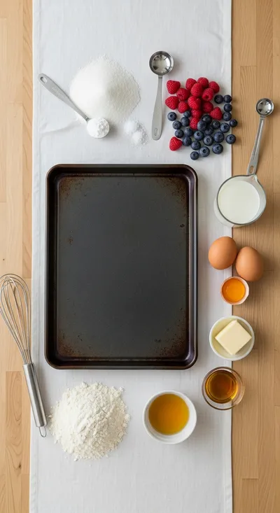 Sheet Pan Pancakes – Easy One Pan Breakfast - cooking process