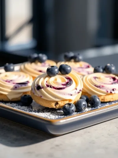 Soft Blueberry Cheesecake Cookies With Fresh Berries - cooking process