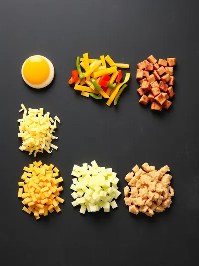 Southern Country Style Breakfast Casserole - ingredients preparation