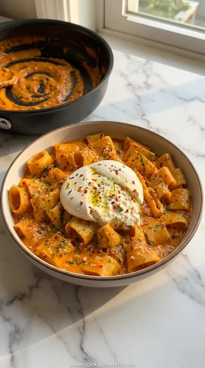 Spicy Burrata Rigatoni – Main Dish