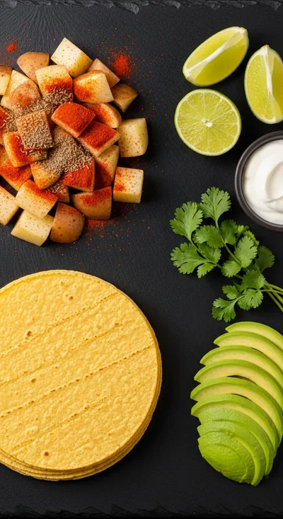 Spicy Potato Tacos - cooking process