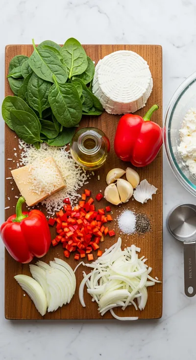 Spinach and Ricotta Stuffed Peppers - cooking process