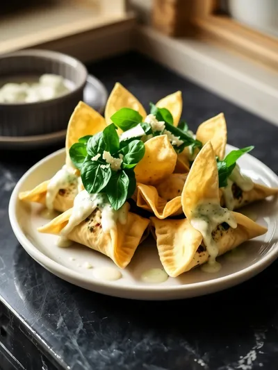 Spinach Artichoke Wontons – Creamy Green Fusion - cooking process