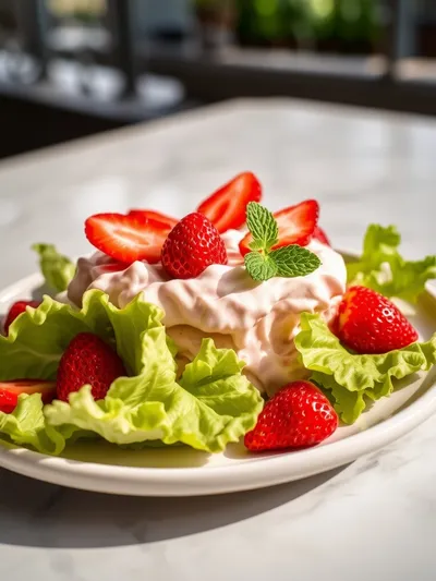 Strawberry Fluff Salad - cooking process