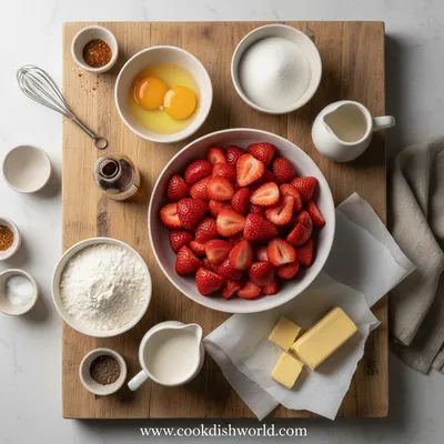 Easy Strawberry Shortcake Bars - ingredients preparation