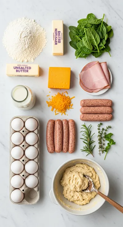 Stuffed Breakfast Biscuits – Easy Morning Treat - ingredients preparation