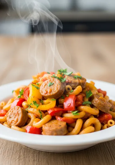 Sweet Pepper & Chicken Sausage Pasta
