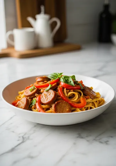 Sweet Pepper & Sausage Pasta