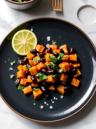 Sweet Potato Breakfast Hash With Black Beans - cooking process
