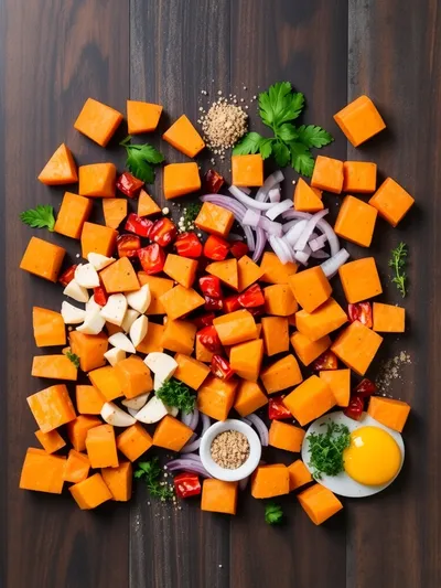 Sweet Potato Hash – Ready in 20 Minutes - ingredients preparation