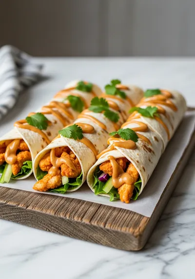 Thai Peanut Chicken Wraps